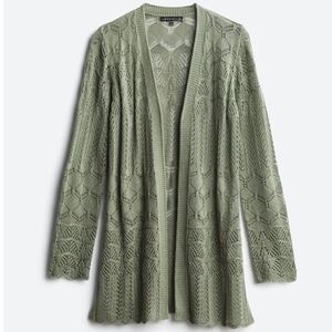 Love Ellie Cannan Pointelle Cardigan. Green. Size small.
